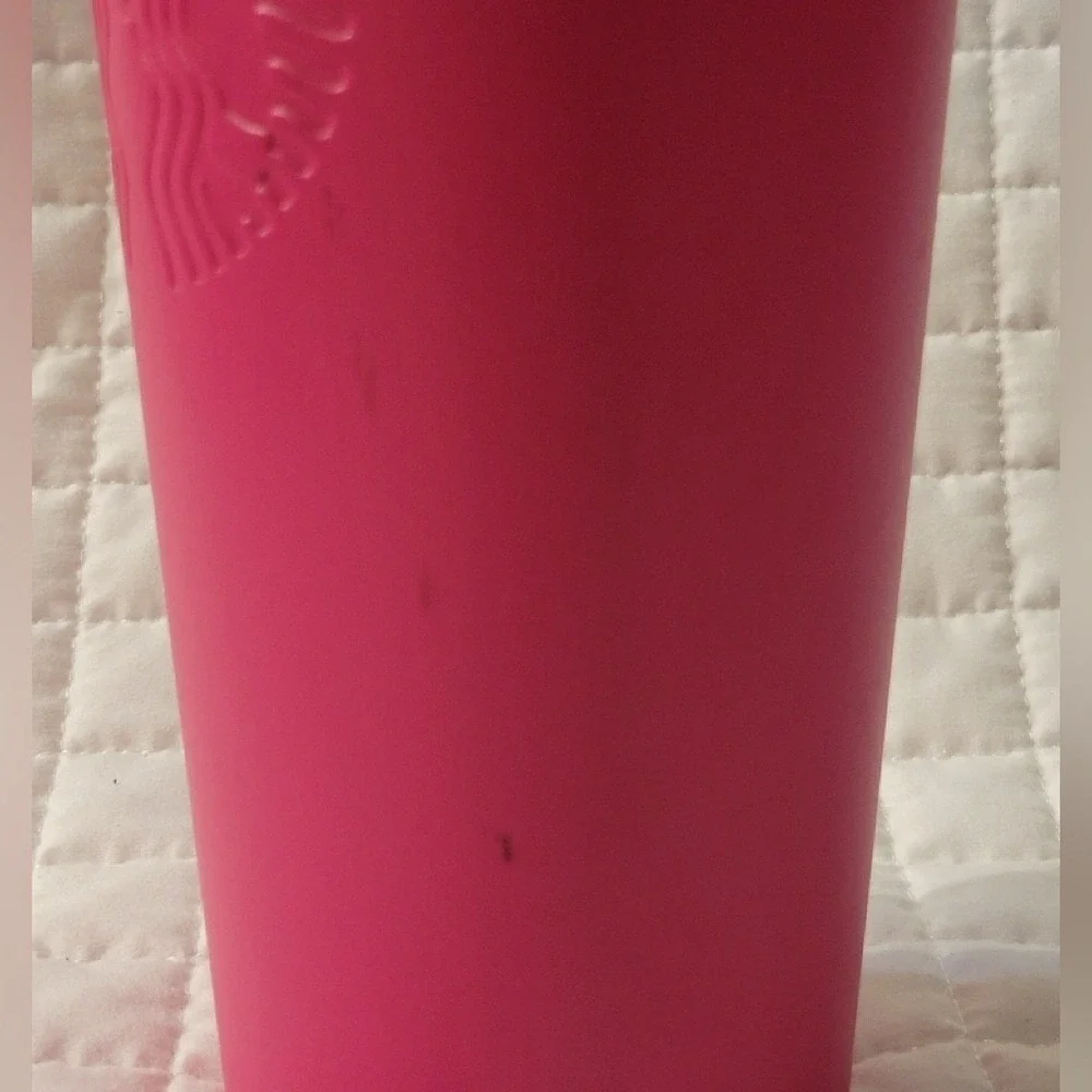 RARE Starbucks‎ Hot Pink Matte Stainless Steel Tumbler Barbiecore Cute Flirty